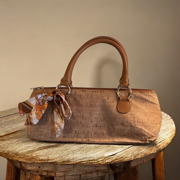 Handbags - Faux Cork Insulated Wine Tote